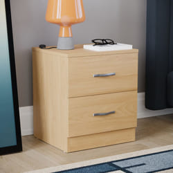 Riano 2 Drawer Bedside Chest Bedside Table Storage - Pine