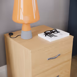 Riano 2 Drawer Bedside Chest Bedside Table Storage - Pine