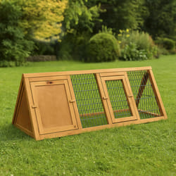 Triangle Pet Hutch With Run Wooden Cage Large