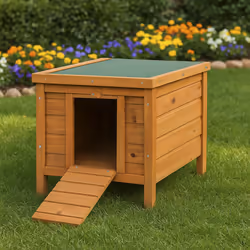 Pet Hutch with Run Wooden Cage Small Animal Lock