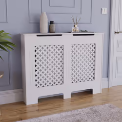Oxford Radiator Cover White Grill Cabinet Guard - Medium