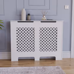 Oxford Radiator Cover White Grill Cabinet Guard - Medium