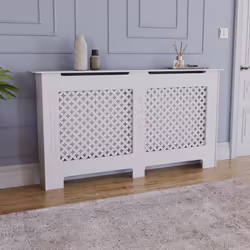 Oxford Radiator Cover White Grill Cabinet Guard - Large
