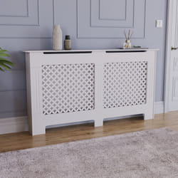 Oxford Radiator Cover White Grill Cabinet Guard - Large