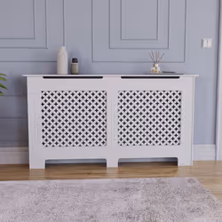 Oxford Radiator Cover White Grill Cabinet Guard - Large