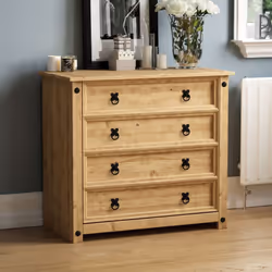 Corona 4 Drawer Chest Bedroom Storage Rustic Pine