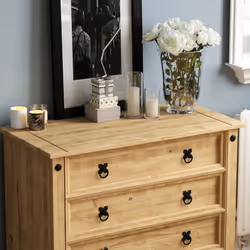 Corona 4 Drawer Chest Bedroom Storage Rustic Pine