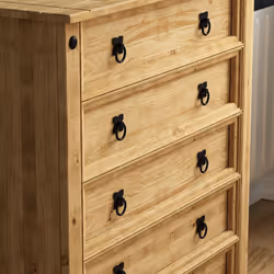 Corona 5 Drawer Chest Bedroom Storage Rustic Pine