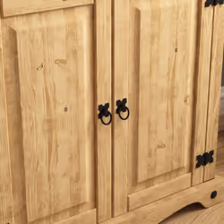 Corona 2 Door Bookcase Cabinet Shelf Storage Pine