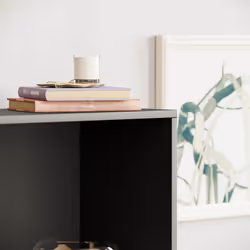 Cambridge 3 Tier Bookcase Wide Shelf Book Storage - Black