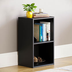 Oxford 2 Tier Cube Bookcase Modern Storage Unit - Black