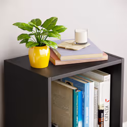 Oxford 2 Tier Cube Bookcase Modern Storage Unit - Black