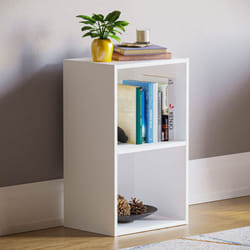 Oxford 2 Tier Cube Bookcase Modern Storage Unit - White