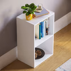 Oxford 2 Tier Cube Bookcase Modern Storage Unit - White