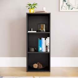 Oxford 3 Tier Cube Bookcase Library Shelving Unit - Black