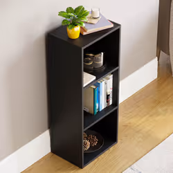 Oxford 3 Tier Cube Bookcase Library Shelving Unit - Black