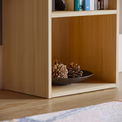 Oxford 3 Tier Cube Bookcase Library Shelving Unit - Oak