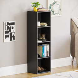 Oxford 4 Tier Cube Bookcase Display Shelving Unit - Black