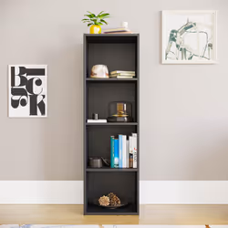 Oxford 4 Tier Cube Bookcase Display Shelving Unit - Black