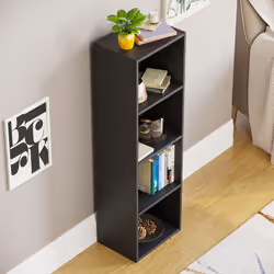 Oxford 4 Tier Cube Bookcase Display Shelving Unit - Black