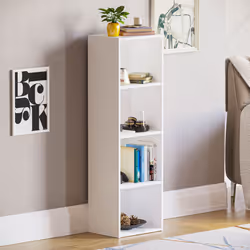 Oxford 4 Tier Cube Bookcase Display Shelving Unit - White
