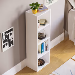Oxford 4 Tier Cube Bookcase Display Shelving Unit - White