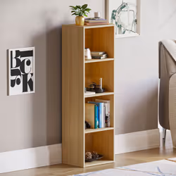 Oxford 4 Tier Cube Bookcase Display Shelving Unit - Oak