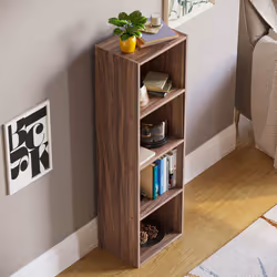 Oxford 4 Tier Cube Bookcase Display Shelving Unit - Walnut