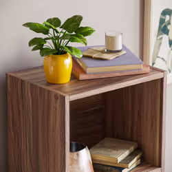 Oxford 4 Tier Cube Bookcase Display Shelving Unit - Walnut
