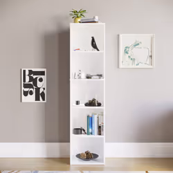 Oxford 5 Tier Cube Bookcase Tall Storage Display - White