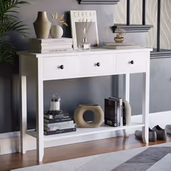 Windsor 3 Drawer Console Table Hallway Storage