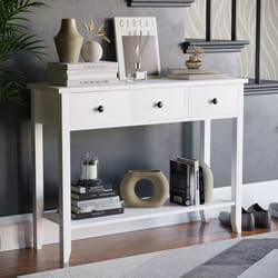 Windsor 3 Drawer Console Table Hallway Storage