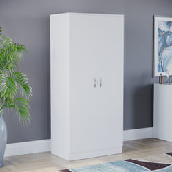 Riano 2 Door Wardrobe Hanging Rail Shelf Storage - White