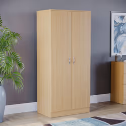 Riano 2 Door Wardrobe Hanging Rail Shelf Storage - Pine