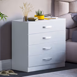 Hulio 4 Drawer Chest Bedroom Garment Storage Gloss - White