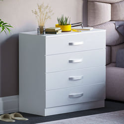 Hulio 4 Drawer Chest Bedroom Garment Storage Gloss - White
