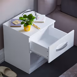 Hulio 2 Drawer Bedside Table Cabinet Nightstand - White
