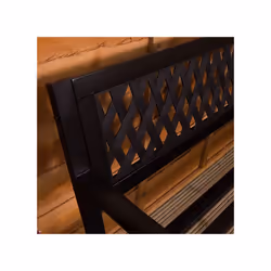 3 Seater Garden Bench Metal Seat Armrests - Lattice