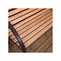 2 Seater Garden Bench Wood Slats Cast Iron