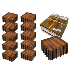 ) Easy Fit Wooden Click Deck Decking Tiles Hardwood Patio Garden Outdoor Balcony - Twelve Packs (108 Tiles