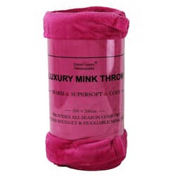 Soft Mink Throw Over Bed Faux Cuddle Luxury Fur Fleece Bedding Sofa Warm Blanket - Fuschia, King
