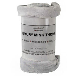 Soft Mink Throw Over Bed Faux Cuddle Luxury Fur Fleece Bedding Sofa Warm Blanket - Grey, Single