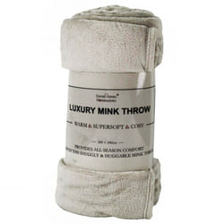 Soft Mink Throw Over Bed Faux Cuddle Luxury Fur Fleece Bedding Sofa Warm Blanket - Mink, King