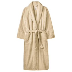 Luxury Mens Ladies Terry Toweling Bathrobe Unisex 100% Soft Cotton Dressing Gown - Oatmeal