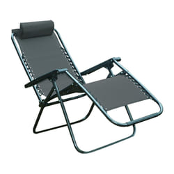 Folding Garden Chair Patio Furniture Textoline Zero Gravity Recliner Sun Lounger - Grey