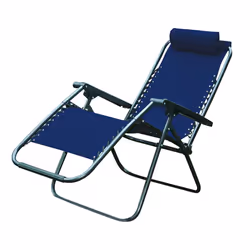 Garden Chair Sun Lounger Zero Gravity Folding Recliner Patio Furniture Textoline - Blue, 1