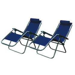 Garden Chair Sun Lounger Zero Gravity Folding Recliner Patio Furniture Textoline - Blue, 2