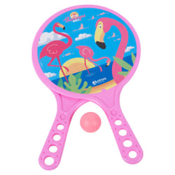 Kids Plastic Disney Beach Tennis Racket Game Set - Flamingos