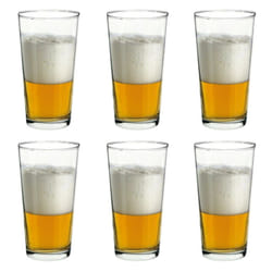 Clear Drinking Tumblers Dining Glassware Set - 6 Glasses, 590ml Pint Glass