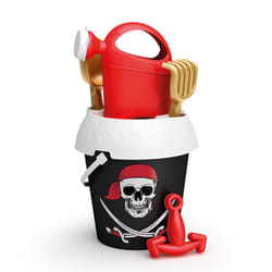 Kids Disney Plastic Pirates Beach Bucket And Spade - Bucket & Watercan Set